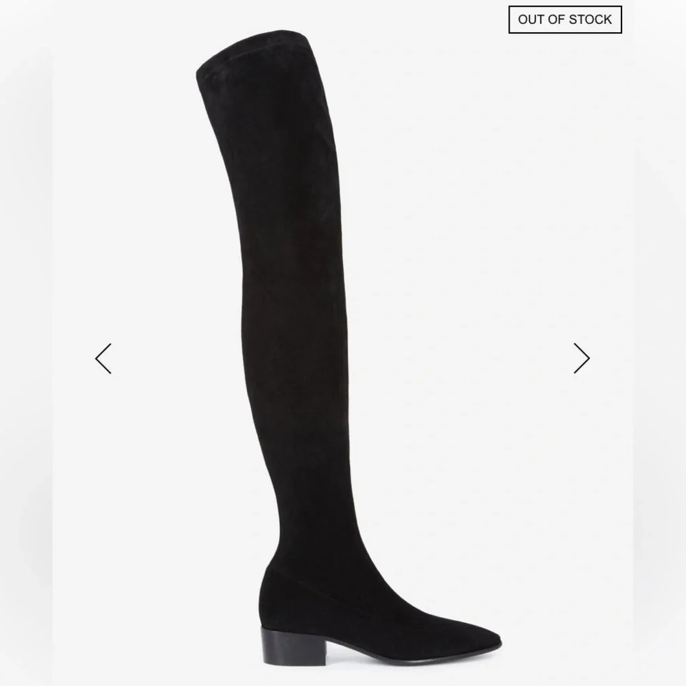 NWT The Kooples Over the knee thigh high suede leather black heeled tall boots - Picture 3 of 17